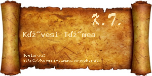 Kövesi Tímea névjegykártya