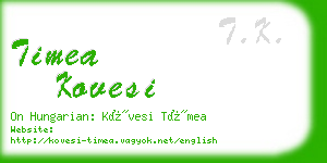 timea kovesi business card